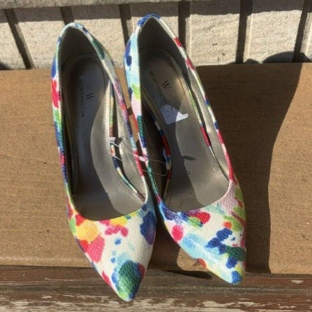 Worthington Women's Shoes Dress Heels Color Splat High Heels - Size 9M